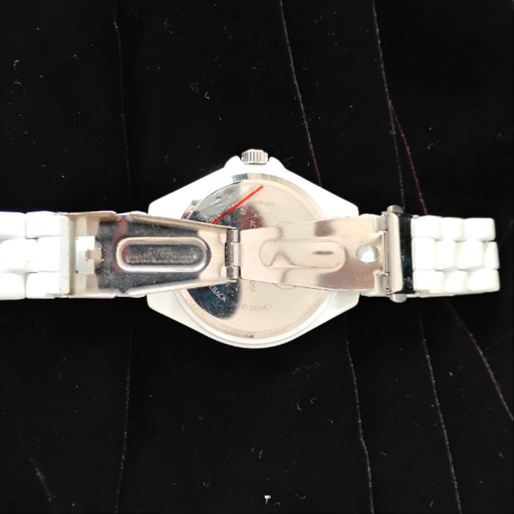 Disney Tinkerbell White w/ Rhinestones Enamel Women's Watch Needs Battery? - Picture 3 of 10
